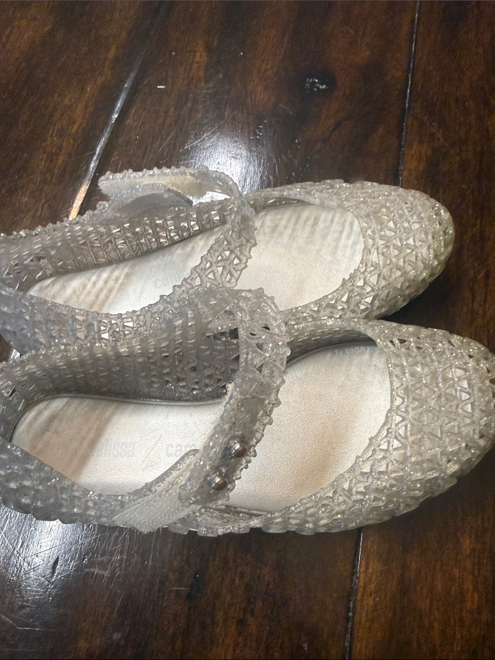 Mini Melissa Clear Crystal-Style Jelly Mary Jane Sandals